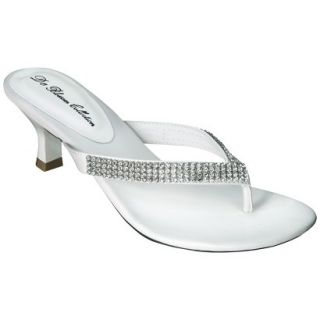 Womens De Blossom Sarita Kitten Heel Sandal   White 5.5