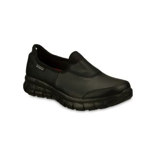 Skechers Work Relaxed Fit Sure Track Womens Slip On Shoes, Black