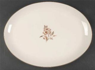 Pickard Brown Rose 15 Oval Serving Platter, Fine China Dinnerware   Brown Rose,