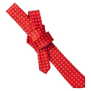 Mens Red Tie with white bullseyes
