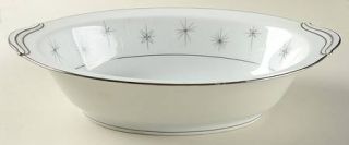 Zylstra Celestial 10 Oval Vegetable Bowl, Fine China Dinnerware   Gray,White St