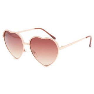 Loving Heart Sunglasses Gold One Size For Women 231147621