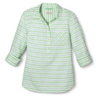Merona Womens Gauze Popover Favorite Shirt   Pristine Green   S