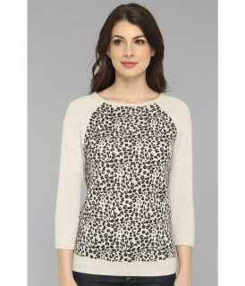 Autumn Cashmere Leopard Printed Raglan Sweater Womens Long Sleeve Pullover (Multi)