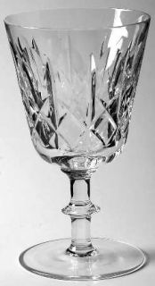 Unknown Crystal Unk1887 Wine   Cut Vertical/Criss Cross Design On Bowl