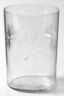 Unknown Crystal Unk4485 9 Oz Flat Tumbler   8 Point Star / 3rays Between Each Po