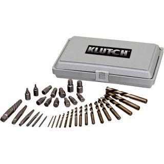 Klutch Screw Extractor and Drill Bit Set   35 Pc.
