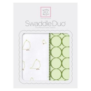 Swaddle Designs Chickies SwaddleDuo 2pk   Pure Green Mod Circles