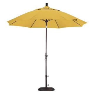 9 Aluminum Collar Tilt Crank Patio Umbrella   Yellow Olefin