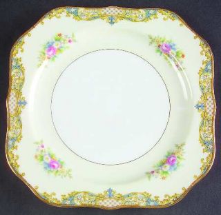 Noritake Carmela (95635 & No #) Square Salad Plate, Fine China Dinnerware   Blue