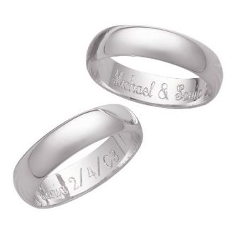 Sterling Silver Personalized 5mm. Band with Message Inside   10