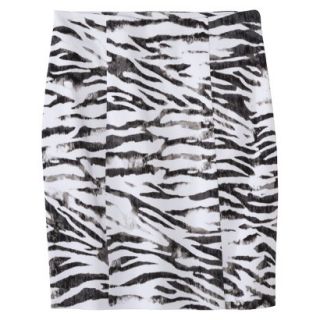 AMBAR Womens Stretch Twill Skirt   Zebra Print 8