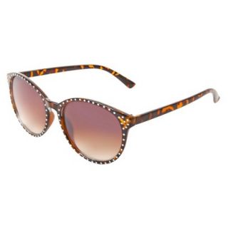 Round Sunglasses With Bling   Tortoise