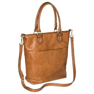 Merona Solid Tote Handbag with Removable Crossbody Strap   Cognac