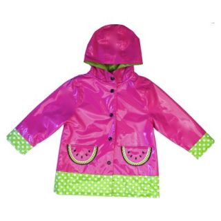 Raindrops Infant Toddler Girls Watermelon Raincoat   Pink 4T
