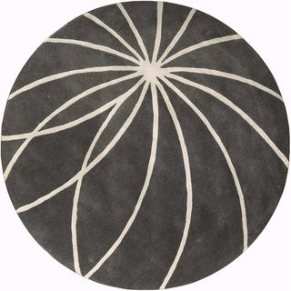 Hand tufted Escalade Iron Ore Floral Wool Rug (8 Round)