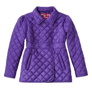 Dollhouse Infant Toddler Girls Quilted Trench Coat   Purple 4T