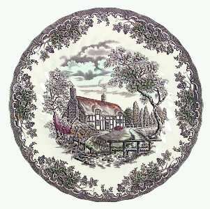 Franciscan Brook, The Dinner Plate, Fine China Dinnerware   Black Border,House,T