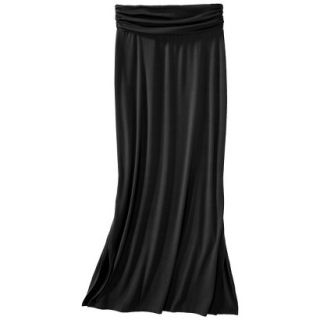 Merona Womens Knit Maxi Skirt w/Ruched Waist   Black   XL