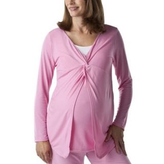 Eve Alexander Butterfly Tie Maternity/Nursing Top, L   Pink