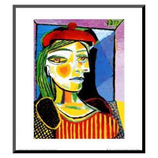 Art   Girl with Red Beret Mounted Print