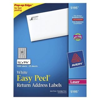 Avery 2/3 x 1 3/4 Laser Easy Peel Address Labels   White (1500 Per Pack)