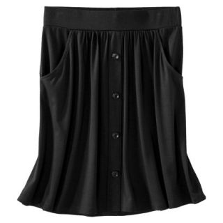 Merona Petites Button Front Skirt   Black MP