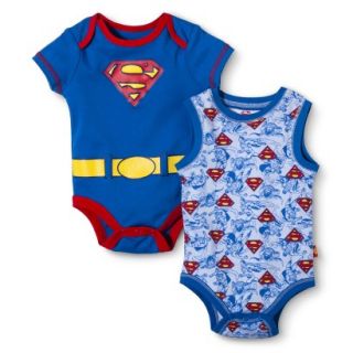 Superman Newborn Boys 2 Pack Superman Bodysuit   Blue NB
