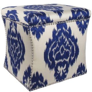 Skyline Storage Ottoman Ecom Storage Ottoman Blue Ivory Upholstered