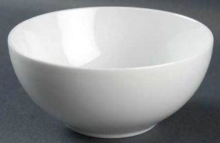 Crate & Barrel China Aspen Soup/Cereal Bowl, Fine China Dinnerware   All White,N