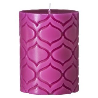 Target Exclusive Melt Dark Pink 3x4 Carved Pillar Candle  French Tulips