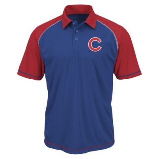MLB Mens Chicago Cubs Synthetic Polo T Shirt   Blue/Red (L)