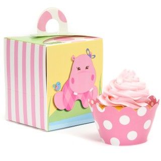 Hippo Pink Cupcake Wrapper Combo Kit