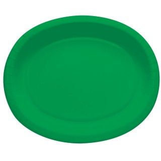 Emerald Green Oval Banquet Plates