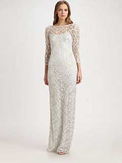 Kay Unger Metallic Lace Gown