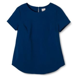 Merona Womens Woven T Shirt Blouse   Waterloo Blue   XXL