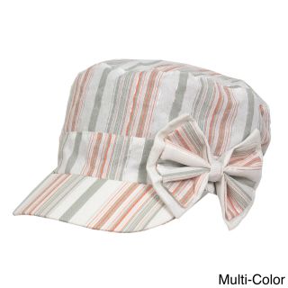 Magid Magid Cotton Canvas Striped Cadet Hat With Bow Multi Size One Size Fits Most