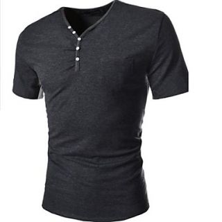 Mens Fashion V neck Short Sleeve Casual T shirt