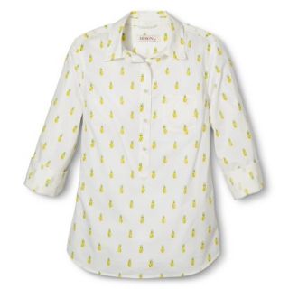 Merona Womens Popover Favorite Shirt   Pineapple Print   XS
