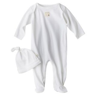 Burts Bees Baby Newborn Organic Lap Shoulder Coverall and Hat Set   Cloud 3 6M