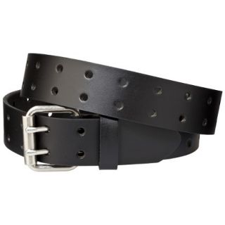 Dickies Mens Double Perforated Leather Belt   Black 44