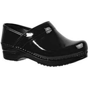Sanita Clogs Womens Professional Patent Black Shoes, Size 37 M   457406W 02