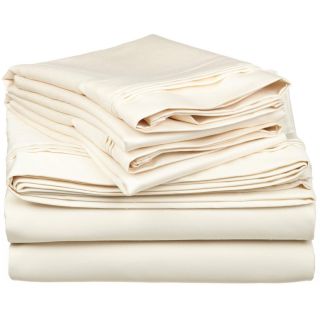 None Egyptian Cotton 1500 Thread Count Solid Oversized Sheet Set Off White Size Full