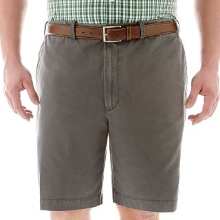 Izod Flat Front Twill Shorts Big and Tall, Grey, Mens