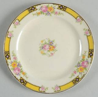 Edwin Knowles 402e1 Bread & Butter Plate, Fine China Dinnerware   Yellow Band W/