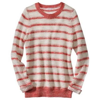 Xhilaration Juniors Open Stitched Sweater   Coral M(7 9)