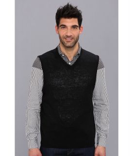 Perry Ellis Linen Sweater Vest Mens Sweater (Black)