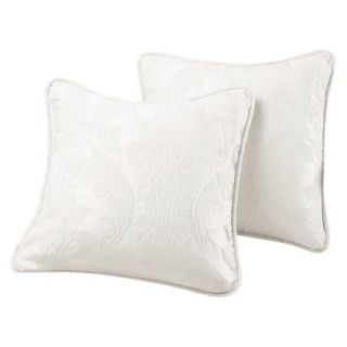 Sure Fit Matelasse Damask Pillow Slipcover   White (18x18)