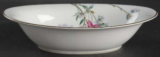 Noritake Verna (Gold Trim) 10 Oval Vegetable Bowl, Fine China Dinnerware   Pink