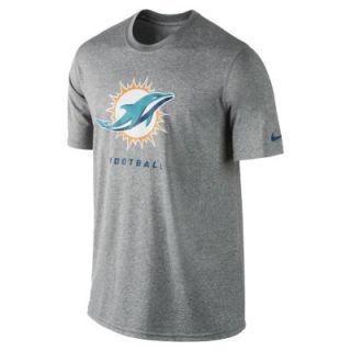 Nike Legend Elite Logo (NFL Miami Dolphins) Mens Shirt   Dark Grey Heather